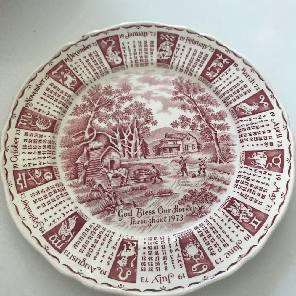 Alfred Meakin Calendar Plate